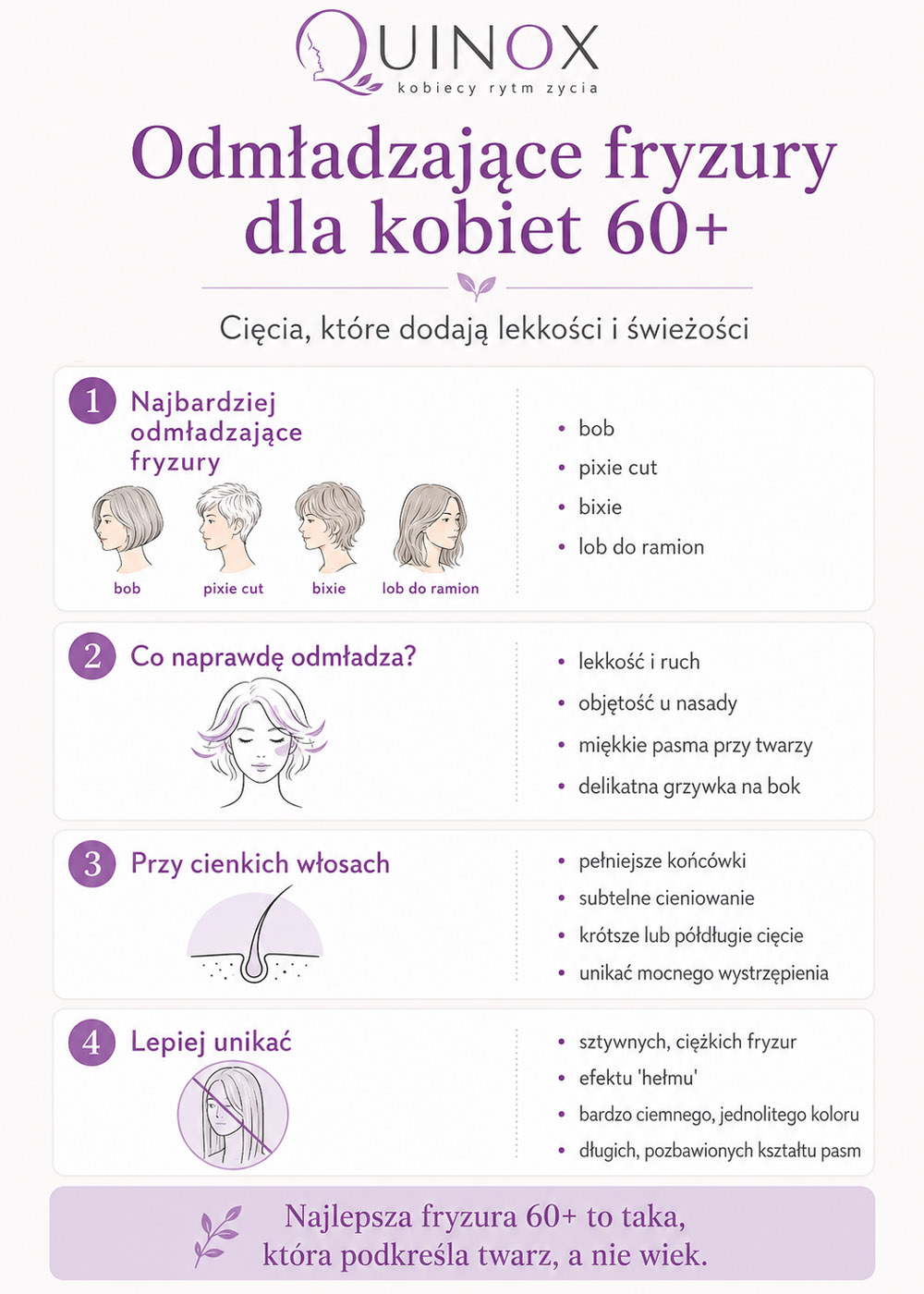 Odmładzające fryzury dla kobiet po 60